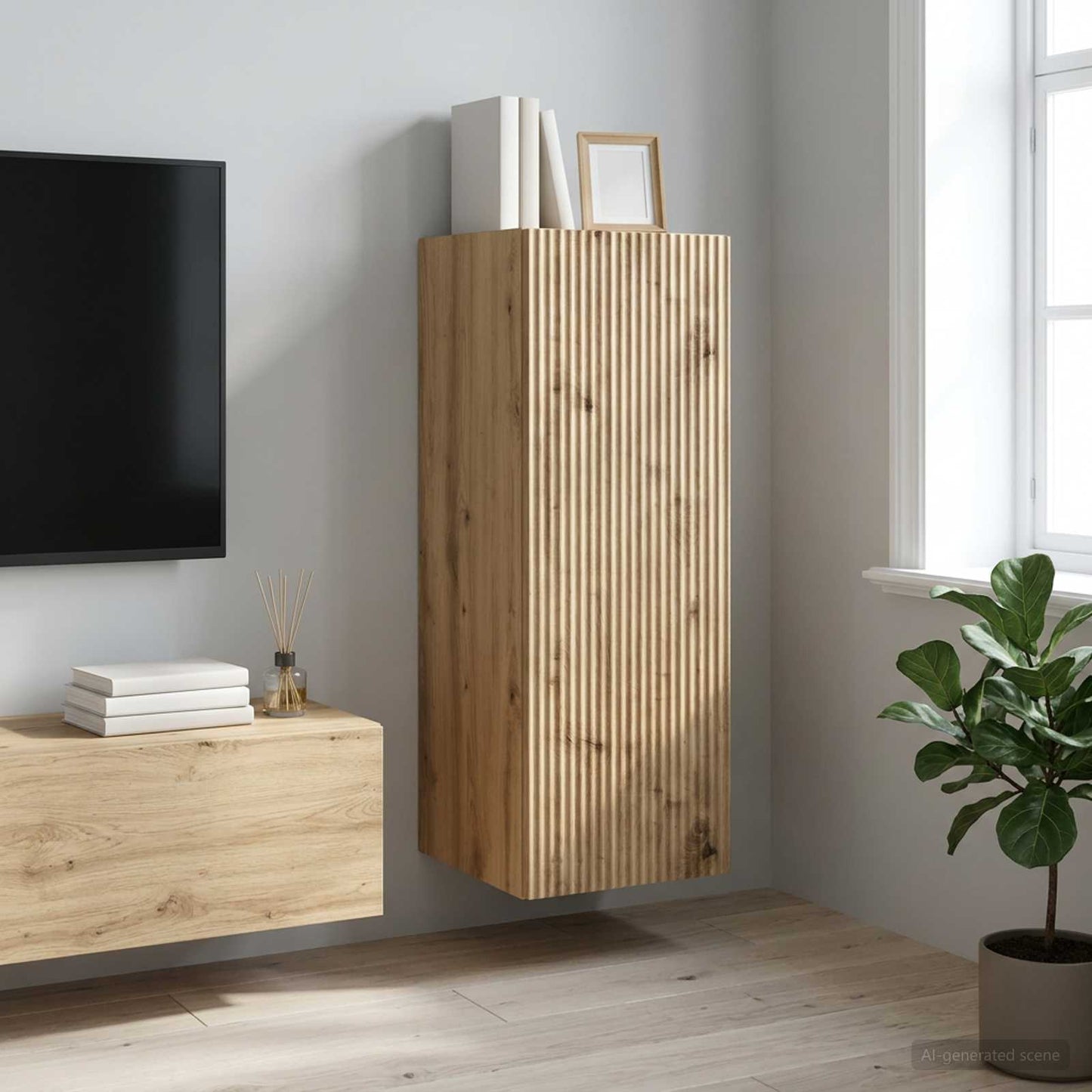 vidaXL Wall-Mounted Cabinet Artisan Oak 33 x 34.5 x 90 cm
