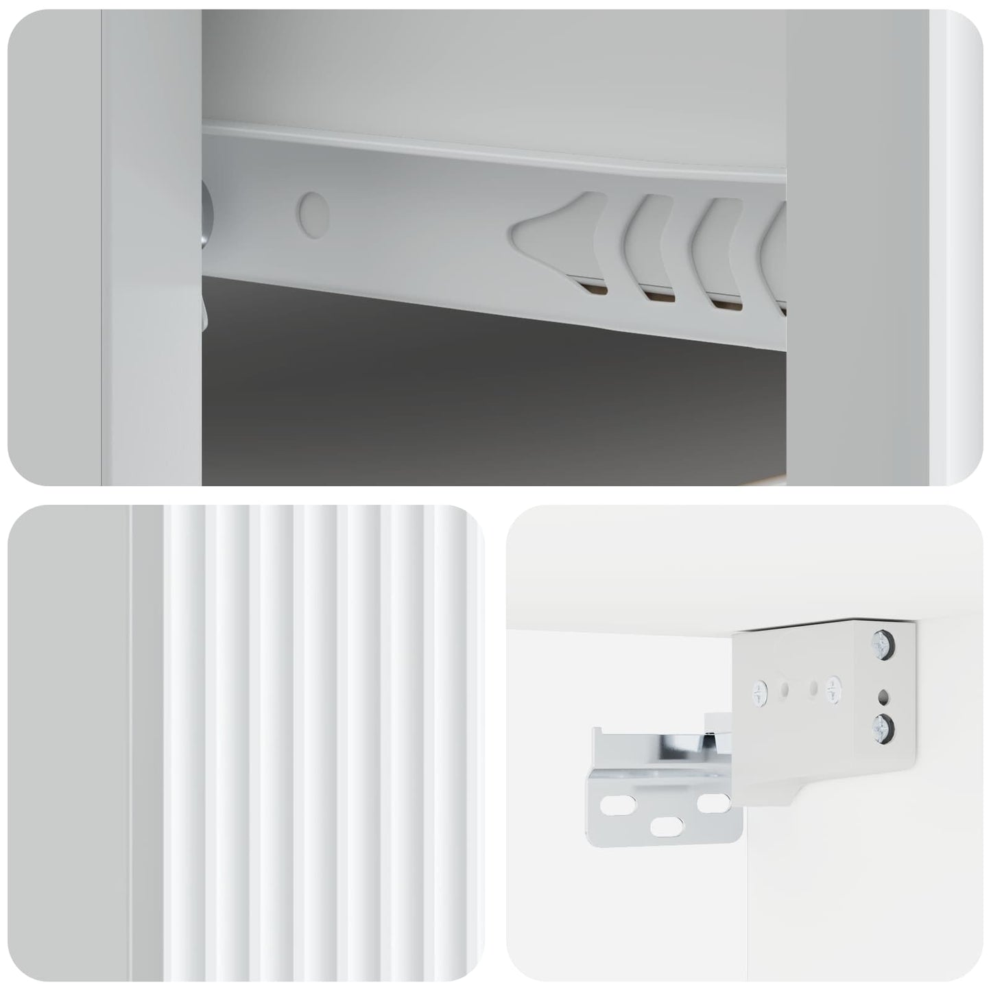 vidaXL Wall-Mounted Bedside Cabinet White 33 x 34.5 x 20 cm