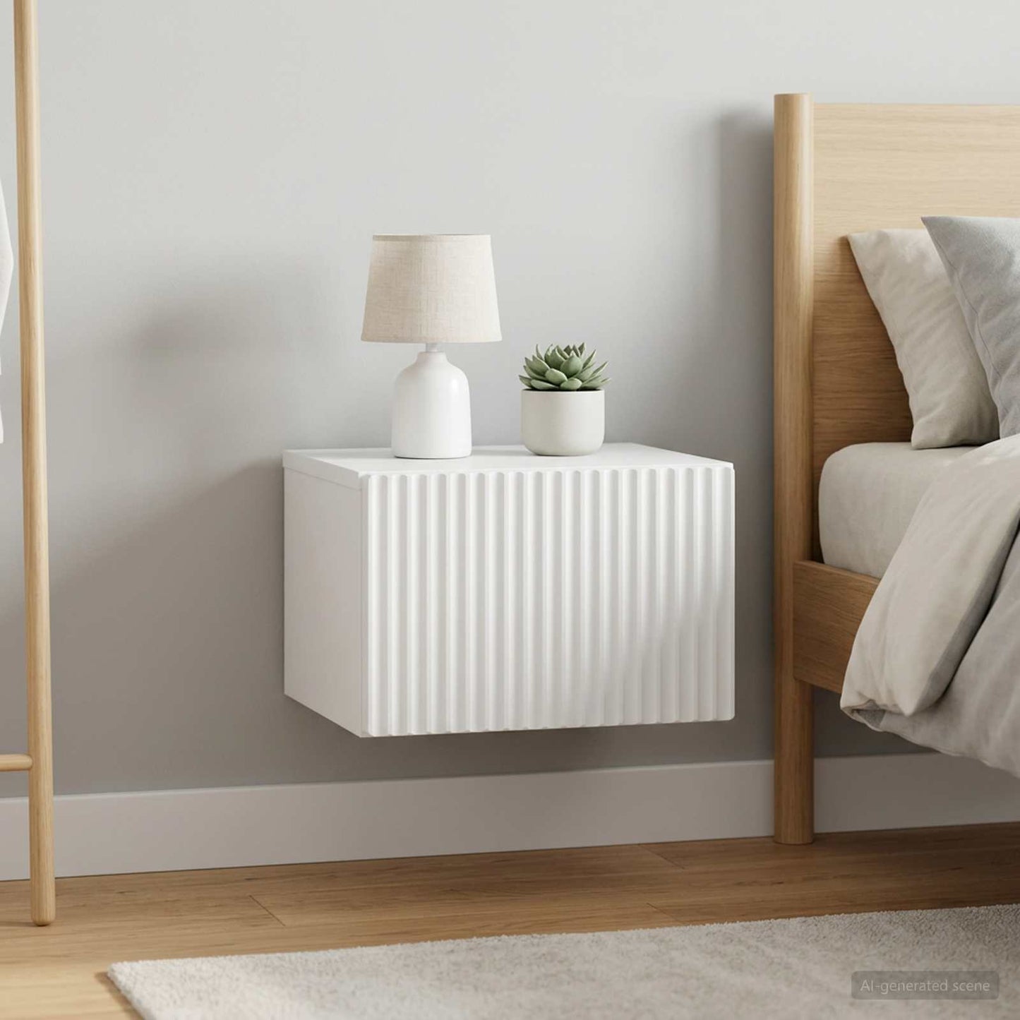 vidaXL Wall-Mounted Bedside Cabinet 2 pcs White 33 x 34.5 x 20 cm