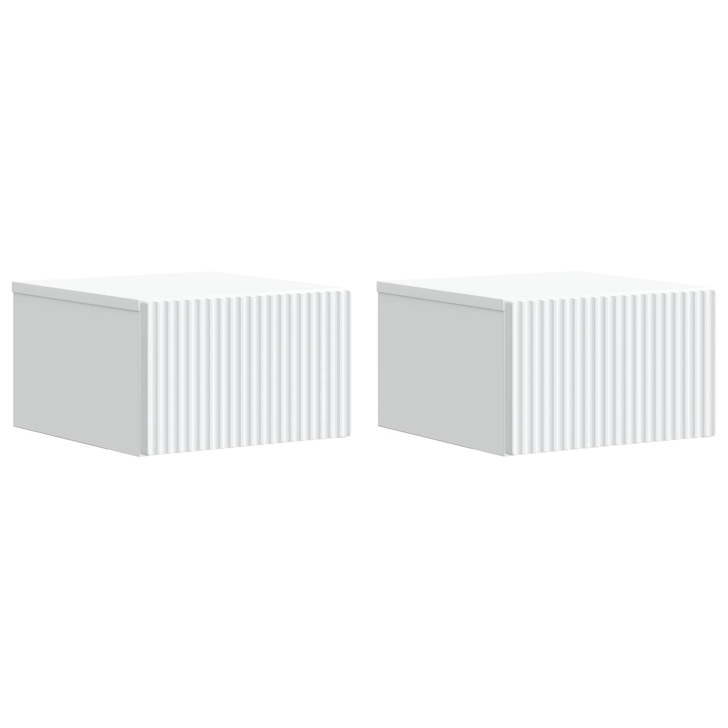 vidaXL Wall-Mounted Bedside Cabinet 2 pcs White 33 x 34.5 x 20 cm