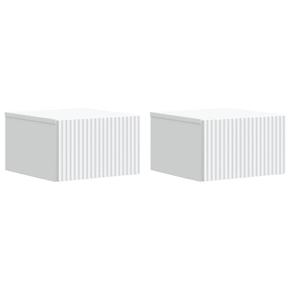 vidaXL Wall-Mounted Bedside Cabinet 2 pcs White 33 x 34.5 x 20 cm