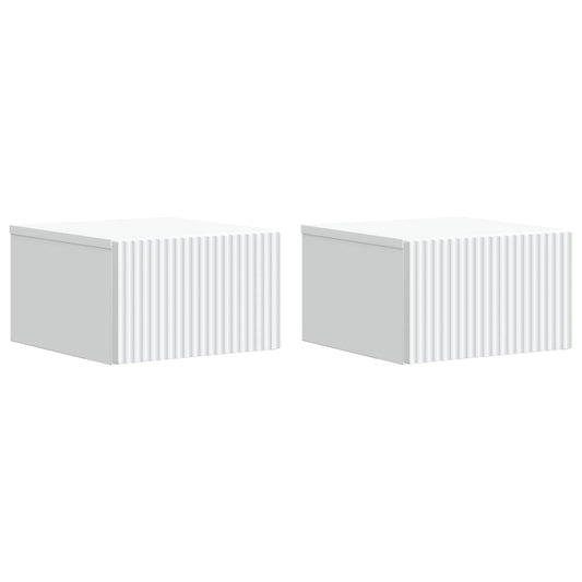 vidaXL Wall-Mounted Bedside Cabinet 2 pcs White 33 x 34.5 x 20 cm