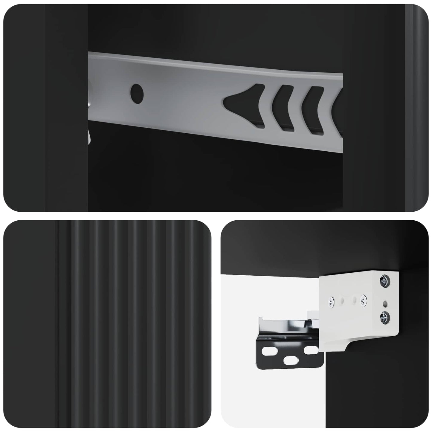 vidaXL Wall-Mounted Bedside Cabinet Black 33 x 34.5 x 20 cm