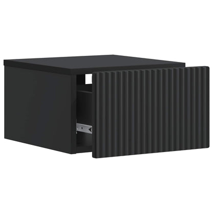 vidaXL Wall-Mounted Bedside Cabinet Black 33 x 34.5 x 20 cm