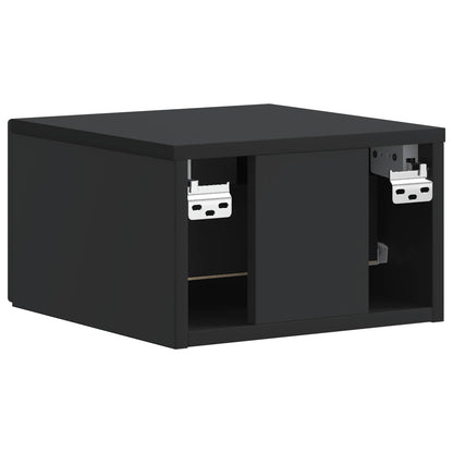 vidaXL Wall-Mounted Bedside Cabinet Black 33 x 34.5 x 20 cm