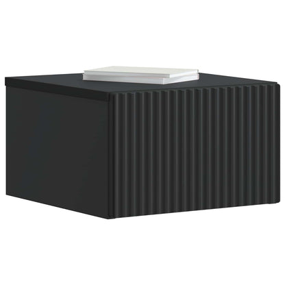 vidaXL Wall-Mounted Bedside Cabinet Black 33 x 34.5 x 20 cm