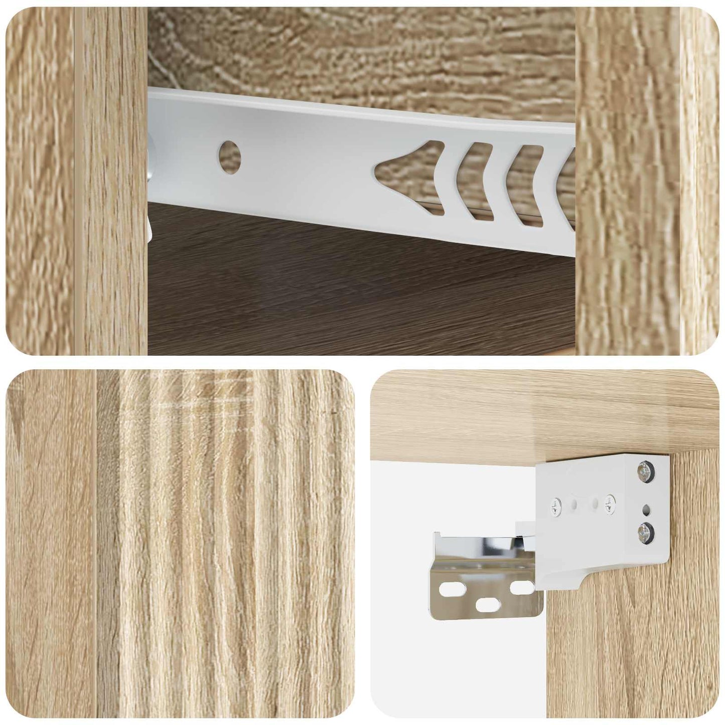 vidaXL Wall-Mounted Bedside Cabinet Sonoma Oak 33 x 34.5 x 20 cm