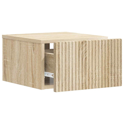 vidaXL Wall-Mounted Bedside Cabinet Sonoma Oak 33 x 34.5 x 20 cm