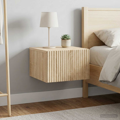 vidaXL Wall-Mounted Bedside Cabinet 2 pcs Sonoma Oak 33 x 34.5 x 20 cm