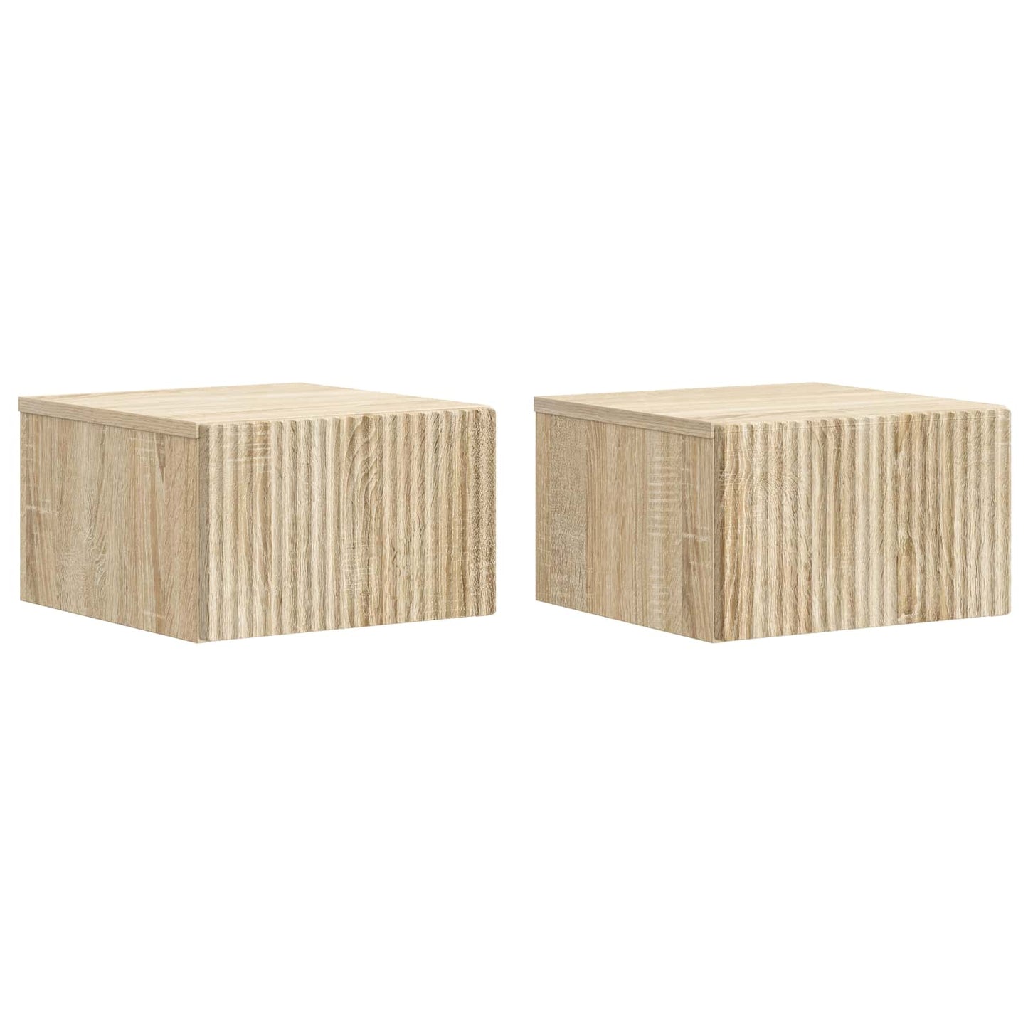 vidaXL Wall-Mounted Bedside Cabinet 2 pcs Sonoma Oak 33 x 34.5 x 20 cm