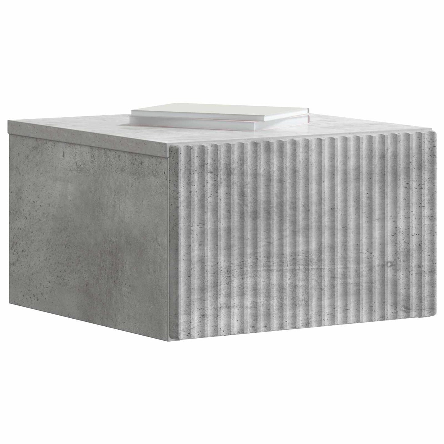 vidaXL Wall-Mounted Bedside Cabinet Concrete Grey 33 x 34.5 x 20 cm