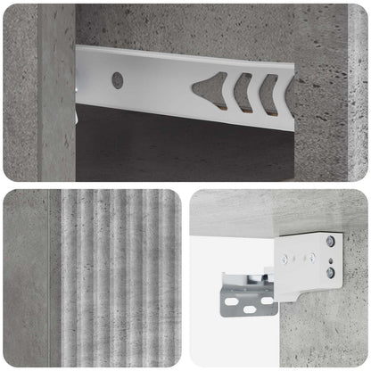 vidaXL Wall-Mounted Bedside Cabinet with Drawer 2 pcs Concrete Grey