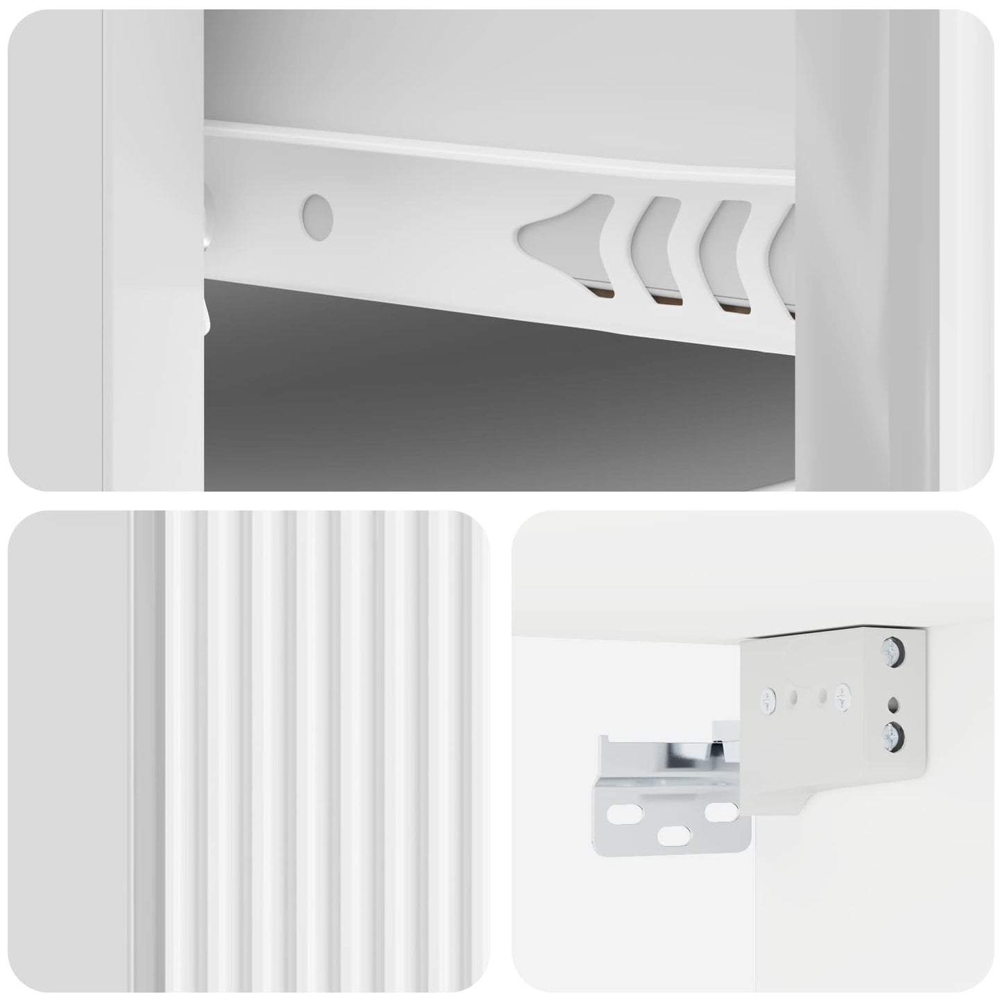 vidaXL Wall-Mounted Bedside Cabinet High Gloss White 33 x 34.5 x 20 cm