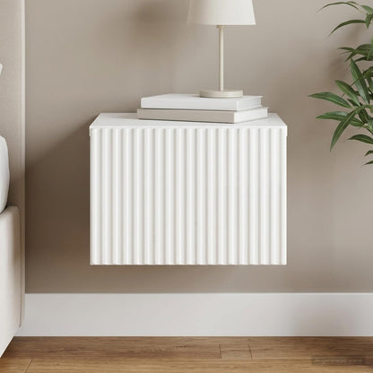 vidaXL Wall-Mounted Bedside Cabinet High Gloss White 33 x 34.5 x 20 cm
