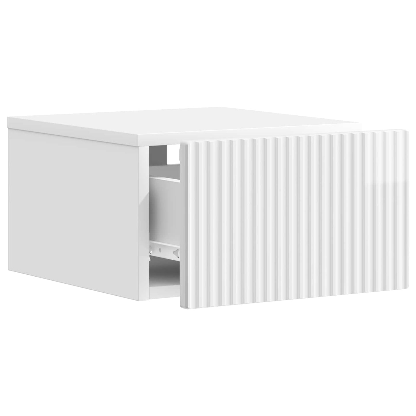 vidaXL Wall-Mounted Bedside Cabinet High Gloss White 33 x 34.5 x 20 cm