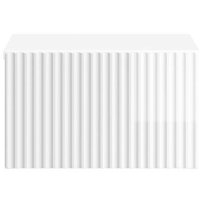 vidaXL Wall-Mounted Bedside Cabinet High Gloss White 33 x 34.5 x 20 cm