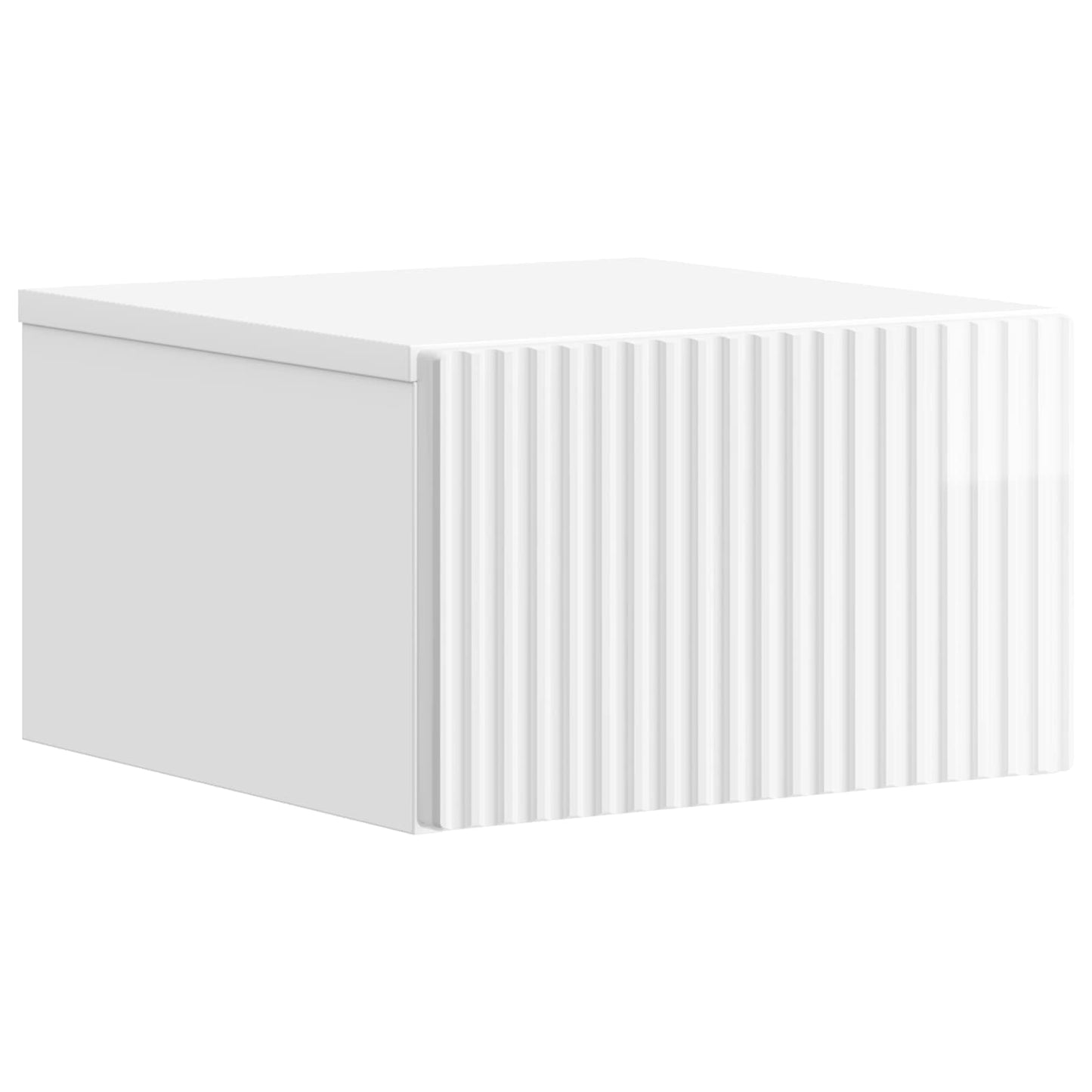 vidaXL Wall-Mounted Bedside Cabinet with Drawer 2 pcs High Gloss White