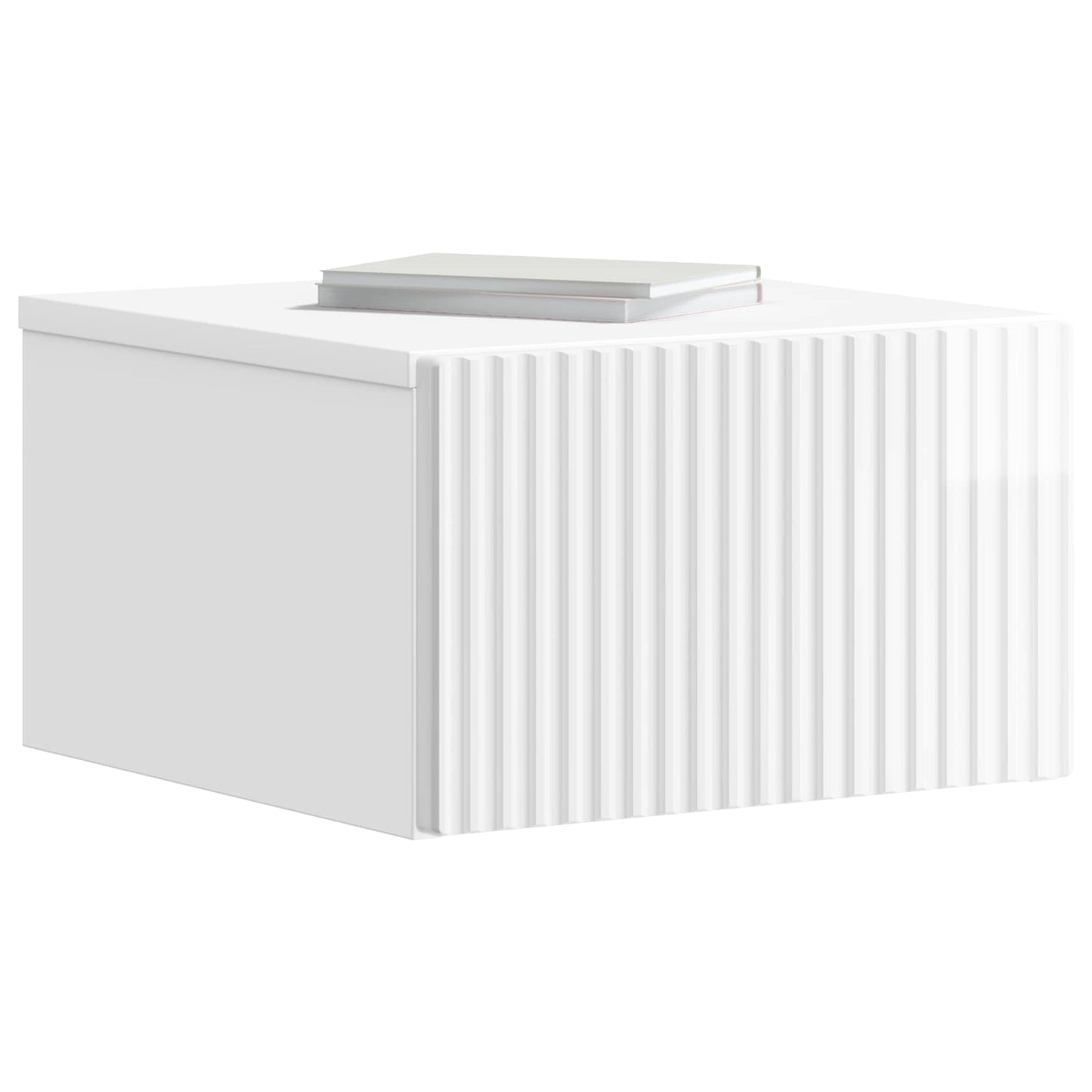 vidaXL Wall-Mounted Bedside Cabinet with Drawer 2 pcs High Gloss White