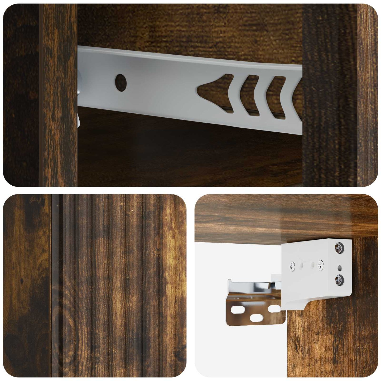 vidaXL Wall-Mounted Bedside Cabinet Smoked Oak 33 x 34.5 x 20 cm