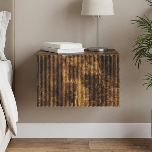vidaXL Wall-Mounted Bedside Cabinet Smoked Oak 33 x 34.5 x 20 cm