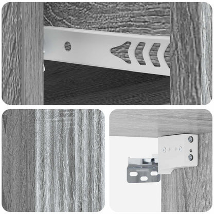 vidaXL Wall-Mounted Bedside Cabinet Grey Sonoma 33 x 34.5 x 20 cm