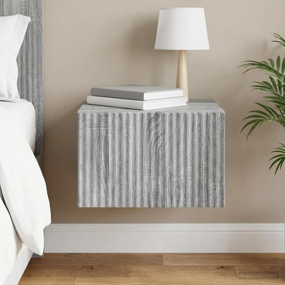 vidaXL Wall-Mounted Bedside Cabinet Grey Sonoma 33 x 34.5 x 20 cm