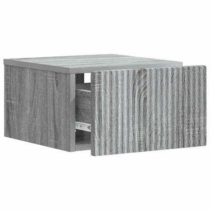 vidaXL Wall-Mounted Bedside Cabinet Grey Sonoma 33 x 34.5 x 20 cm