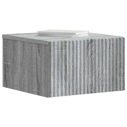 vidaXL Wall-Mounted Bedside Cabinet Grey Sonoma 33 x 34.5 x 20 cm