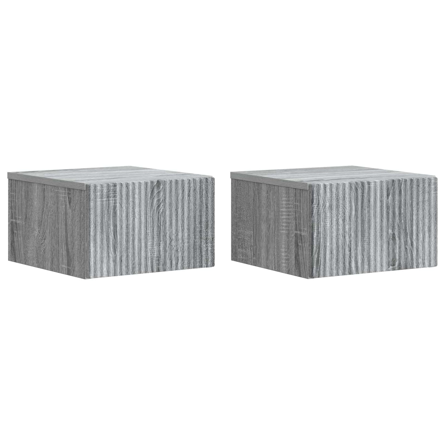 vidaXL Wall-Mounted Bedside Cabinet 2 pcs Grey Sonoma Engineered Wood