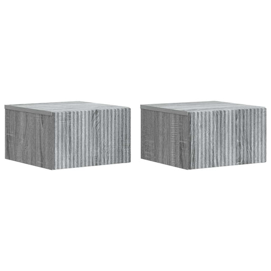 vidaXL Wall-Mounted Bedside Cabinet 2 pcs Grey Sonoma Engineered Wood