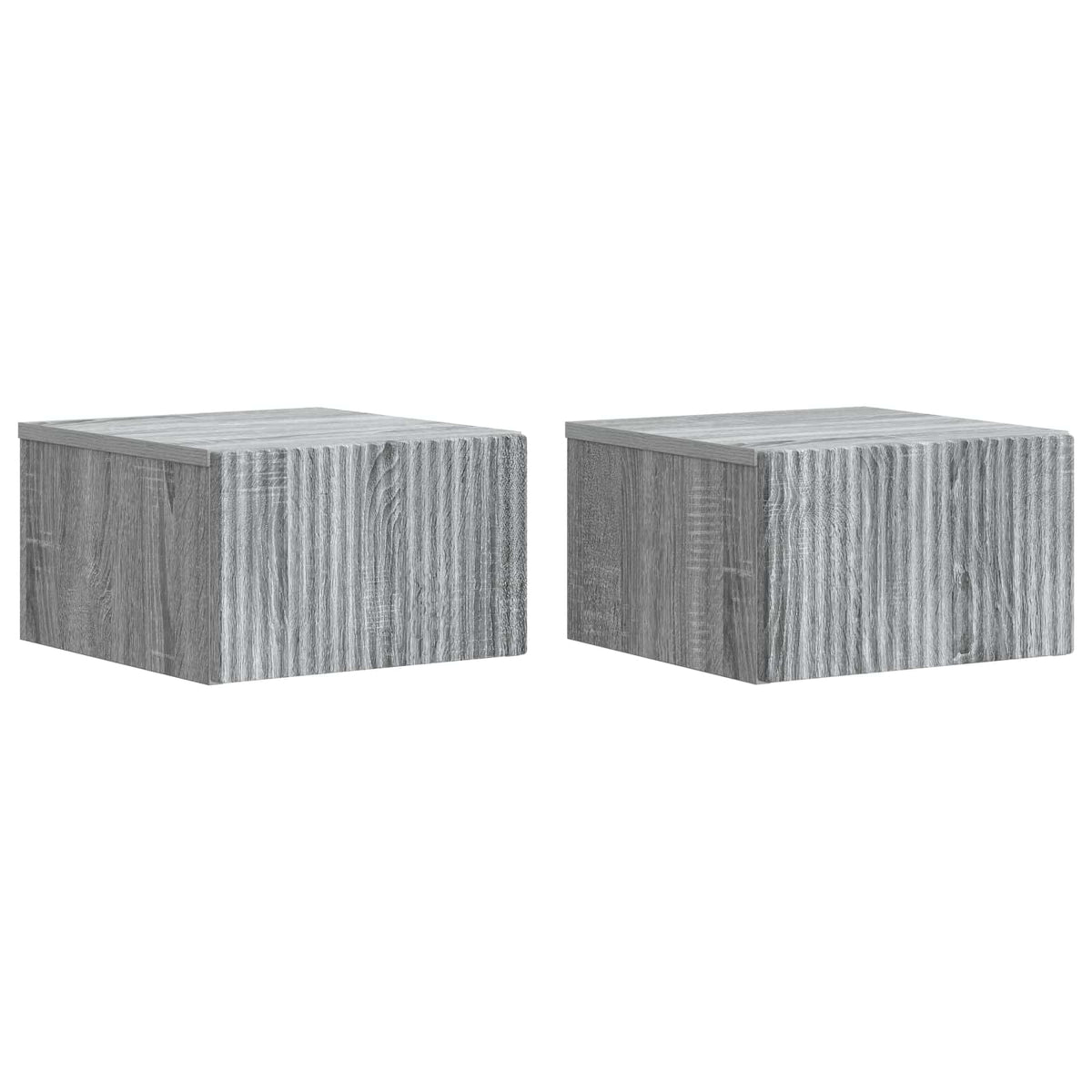 vidaXL Wall-Mounted Bedside Cabinet 2 pcs Grey Sonoma