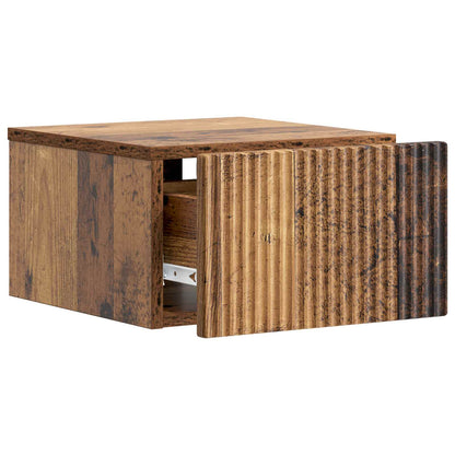 vidaXL Wall-Mounted Bedside Cabinet Old Wood 33 x 34.5 x 20 cm