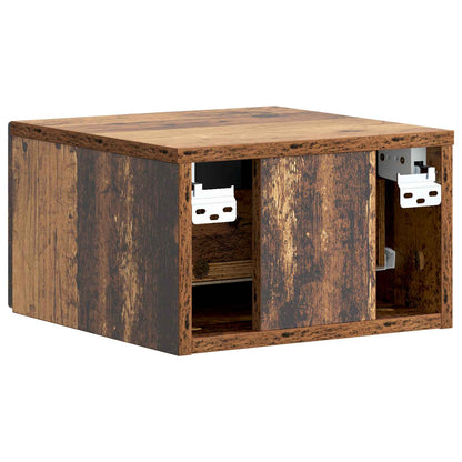 vidaXL Wall-Mounted Bedside Cabinet Old Wood 33 x 34.5 x 20 cm