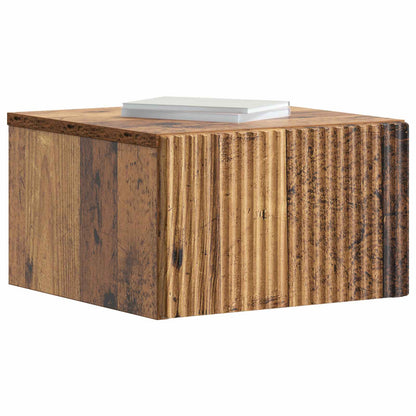vidaXL Wall-Mounted Bedside Cabinet Old Wood 33 x 34.5 x 20 cm