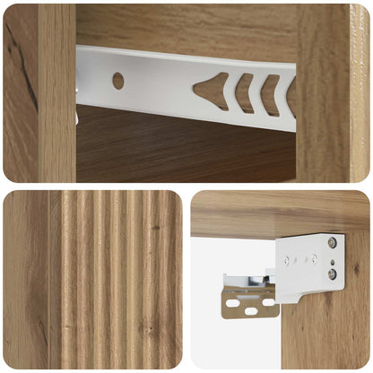 vidaXL Wall-Mounted Bedside Cabinet Artisan Oak 33 x 34.5 x 20 cm