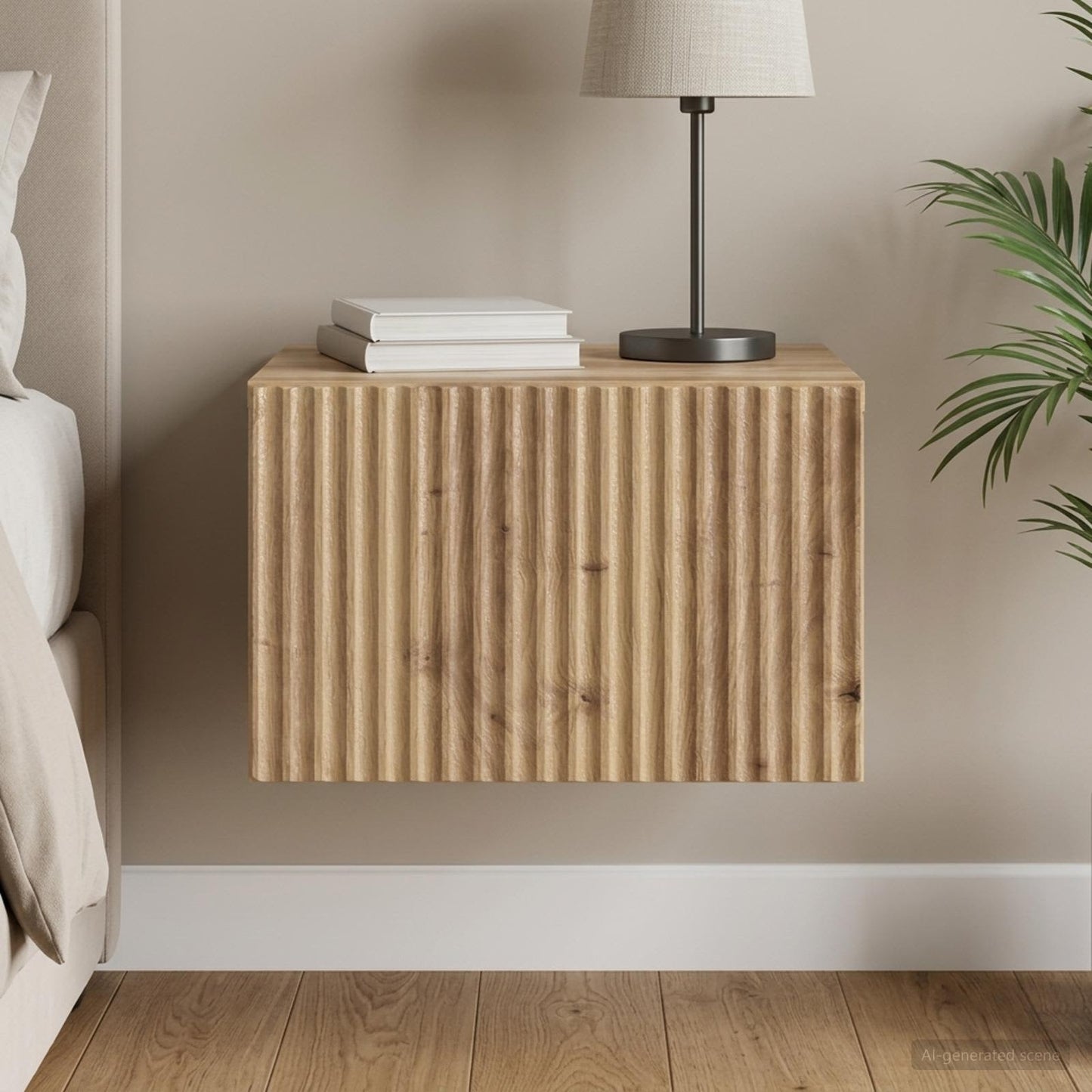 vidaXL Wall-Mounted Bedside Cabinet Artisan Oak 33 x 34.5 x 20 cm