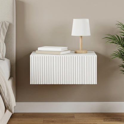 vidaXL Wall-Mounted Bedside Cabinet White 49 x 34.5 x 20 cm