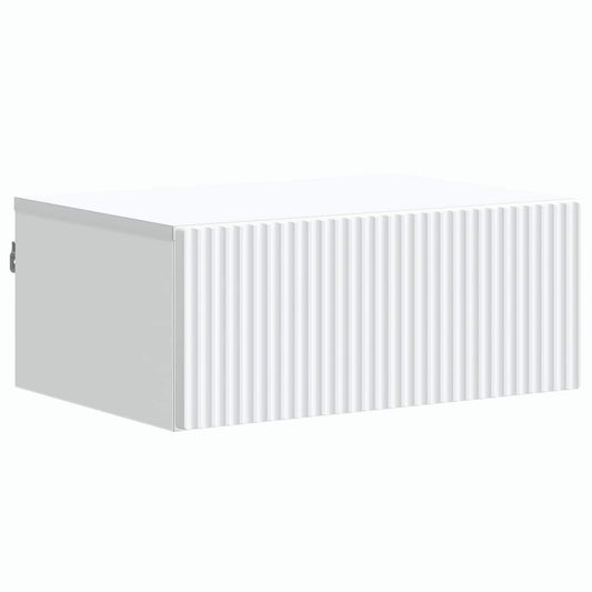 vidaXL Wall-Mounted Bedside Cabinet White 49 x 34.5 x 20 cm