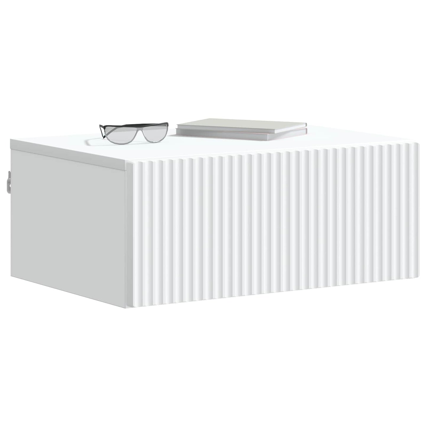 vidaXL Wall-Mounted Bedside Cabinet White 49 x 34.5 x 20 cm