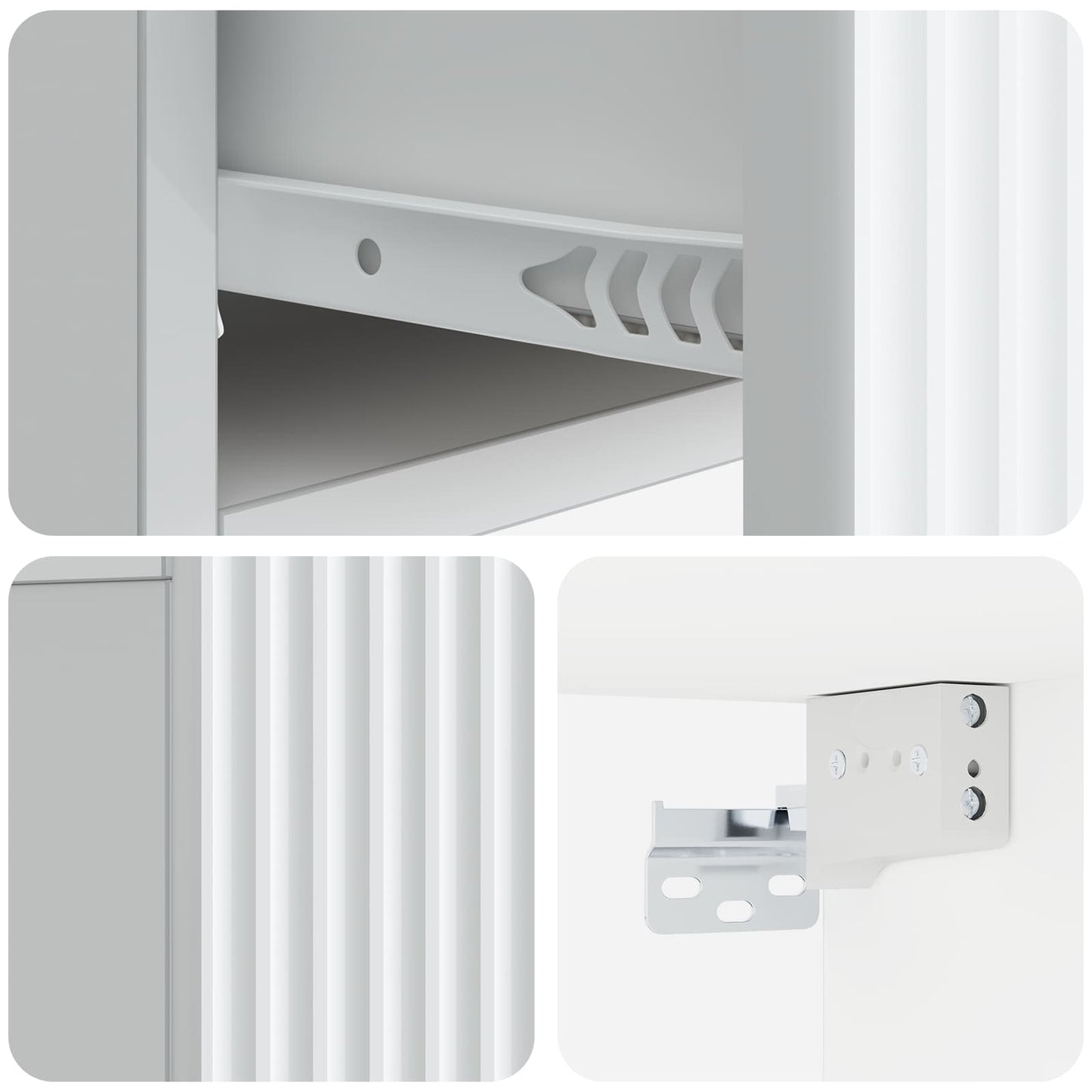 vidaXL Wall-Mounted Bedside Cabinet 2 pcs White 49 x 34.5 x 20 cm