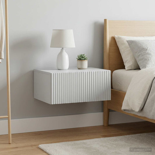 vidaXL Wall-Mounted Bedside Cabinet 2 pcs White 49 x 34.5 x 20 cm