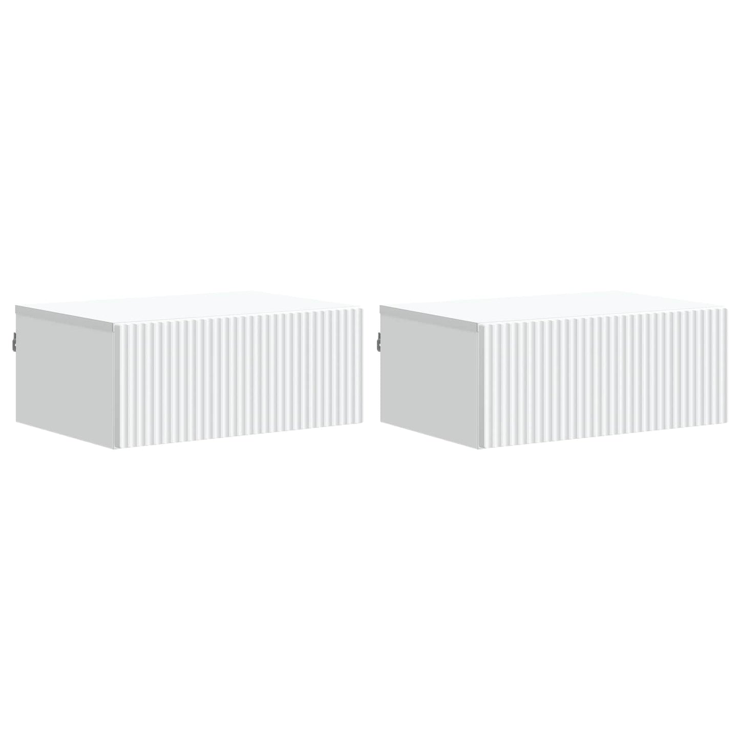 vidaXL Wall-Mounted Bedside Cabinet 2 pcs White 49 x 34.5 x 20 cm