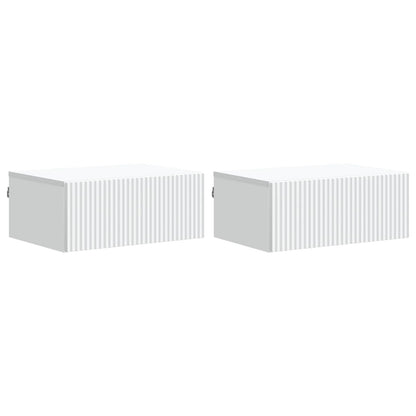 vidaXL Wall-Mounted Bedside Cabinet 2 pcs White 49 x 34.5 x 20 cm