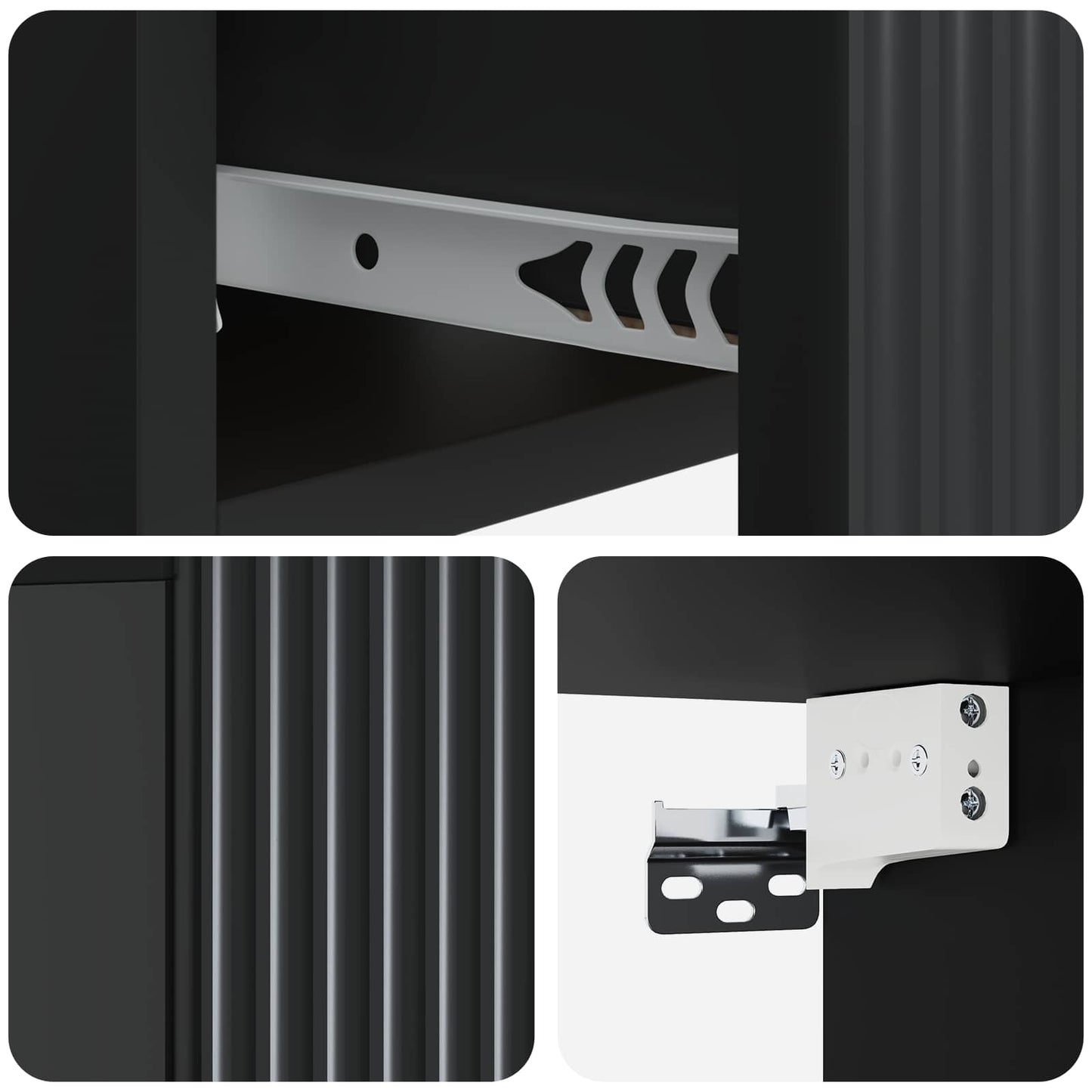 vidaXL Wall-Mounted Bedside Cabinet Black 49 x 34.5 x 20 cm
