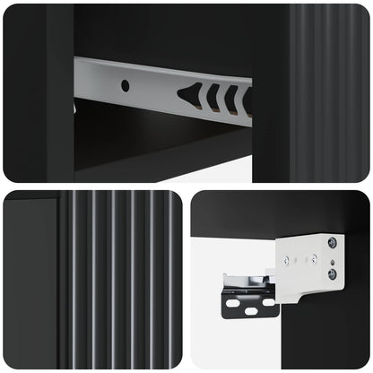 vidaXL Wall-Mounted Bedside Cabinet Black 49 x 34.5 x 20 cm
