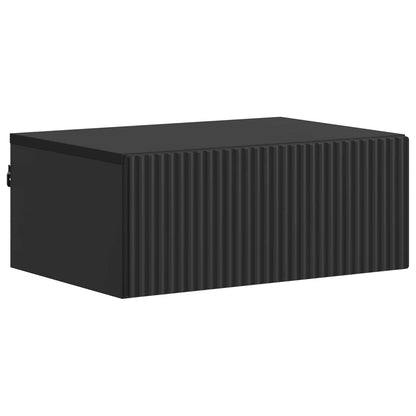 vidaXL Wall-Mounted Bedside Cabinet Black 49 x 34.5 x 20 cm