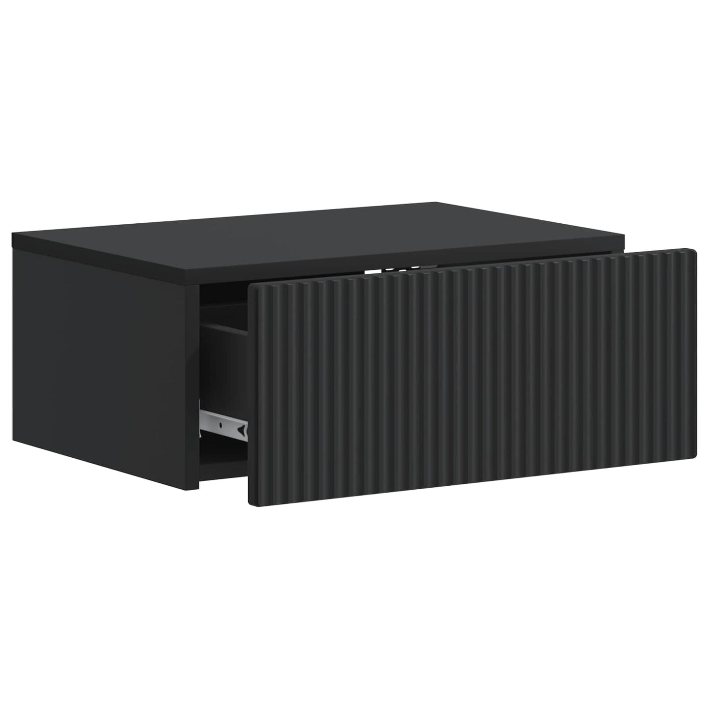 vidaXL Wall-Mounted Bedside Cabinet Black 49 x 34.5 x 20 cm