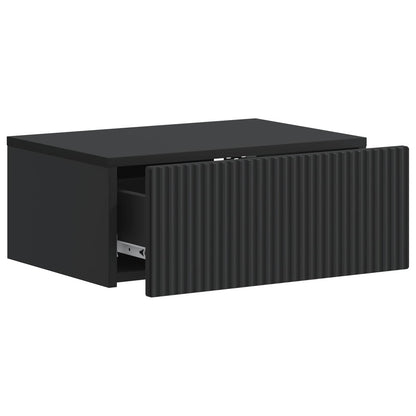vidaXL Wall-Mounted Bedside Cabinet Black 49 x 34.5 x 20 cm