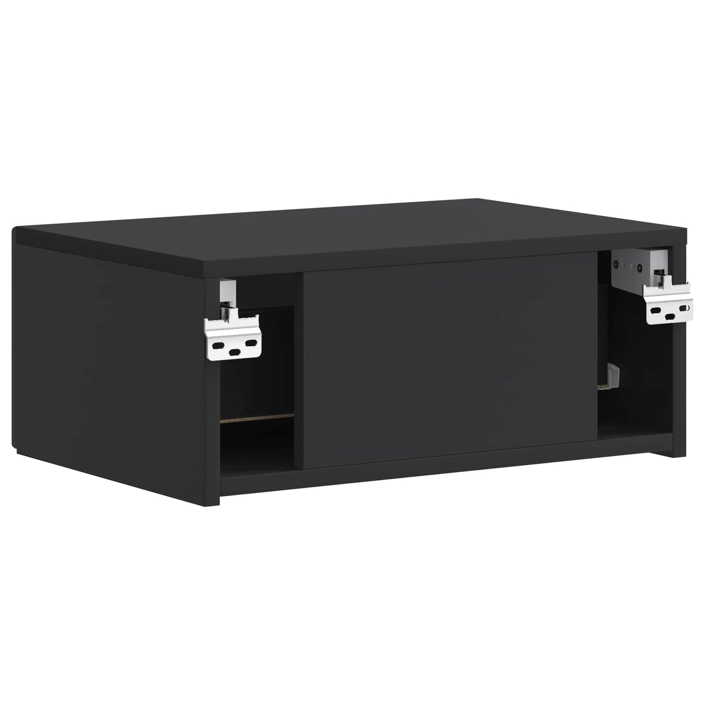 vidaXL Wall-Mounted Bedside Cabinet Black 49 x 34.5 x 20 cm
