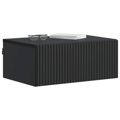 vidaXL Wall-Mounted Bedside Cabinet Black 49 x 34.5 x 20 cm